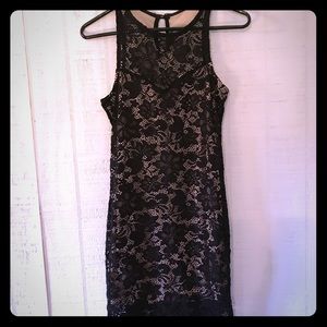 Iris black and nude mini dress